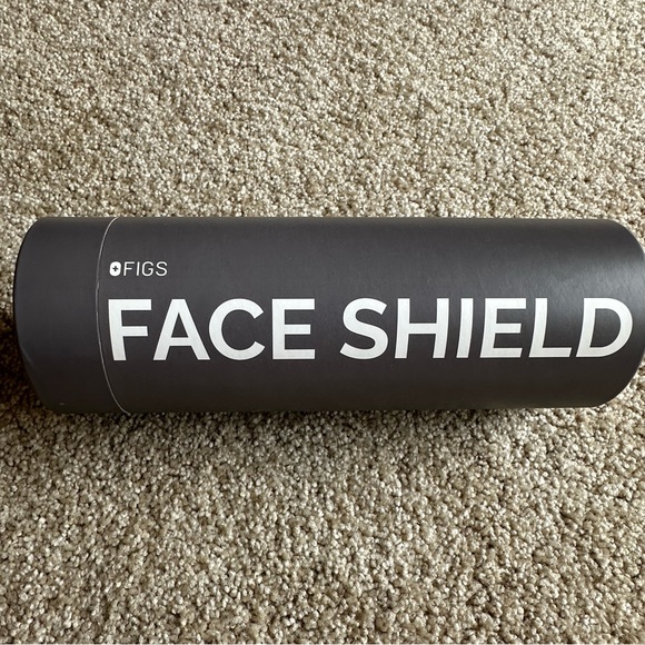FIGS face shield, gray & blue rubber frames & plastic shield snaps on the sides - Picture 1 of 4